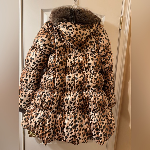 Lands' End Kids Puffer Coat in Leopard Print - Picture 2 of 14